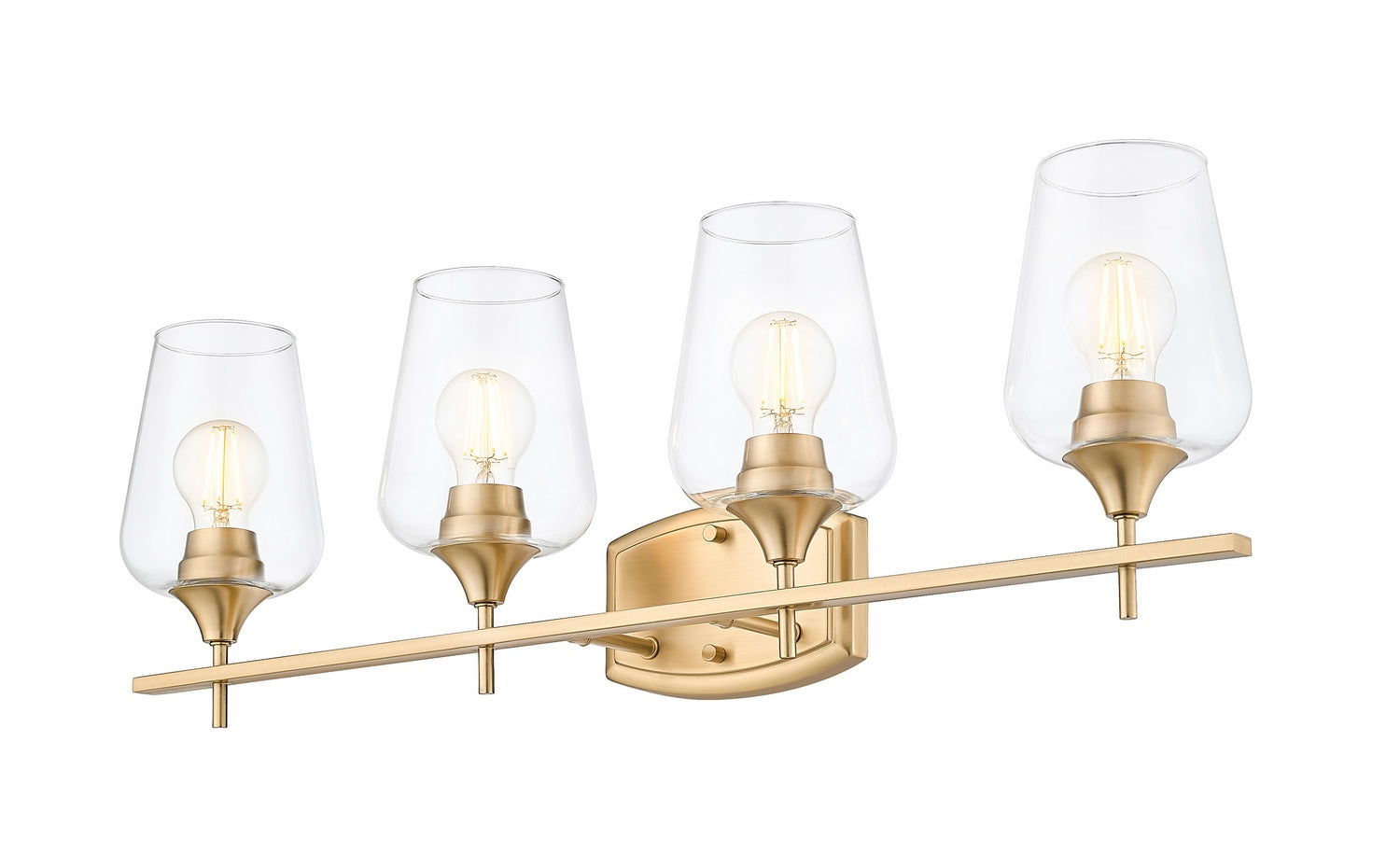 Z-Lite - 473-4V-BBR - Four Light Vanity - Joliet - Burnished Brass
