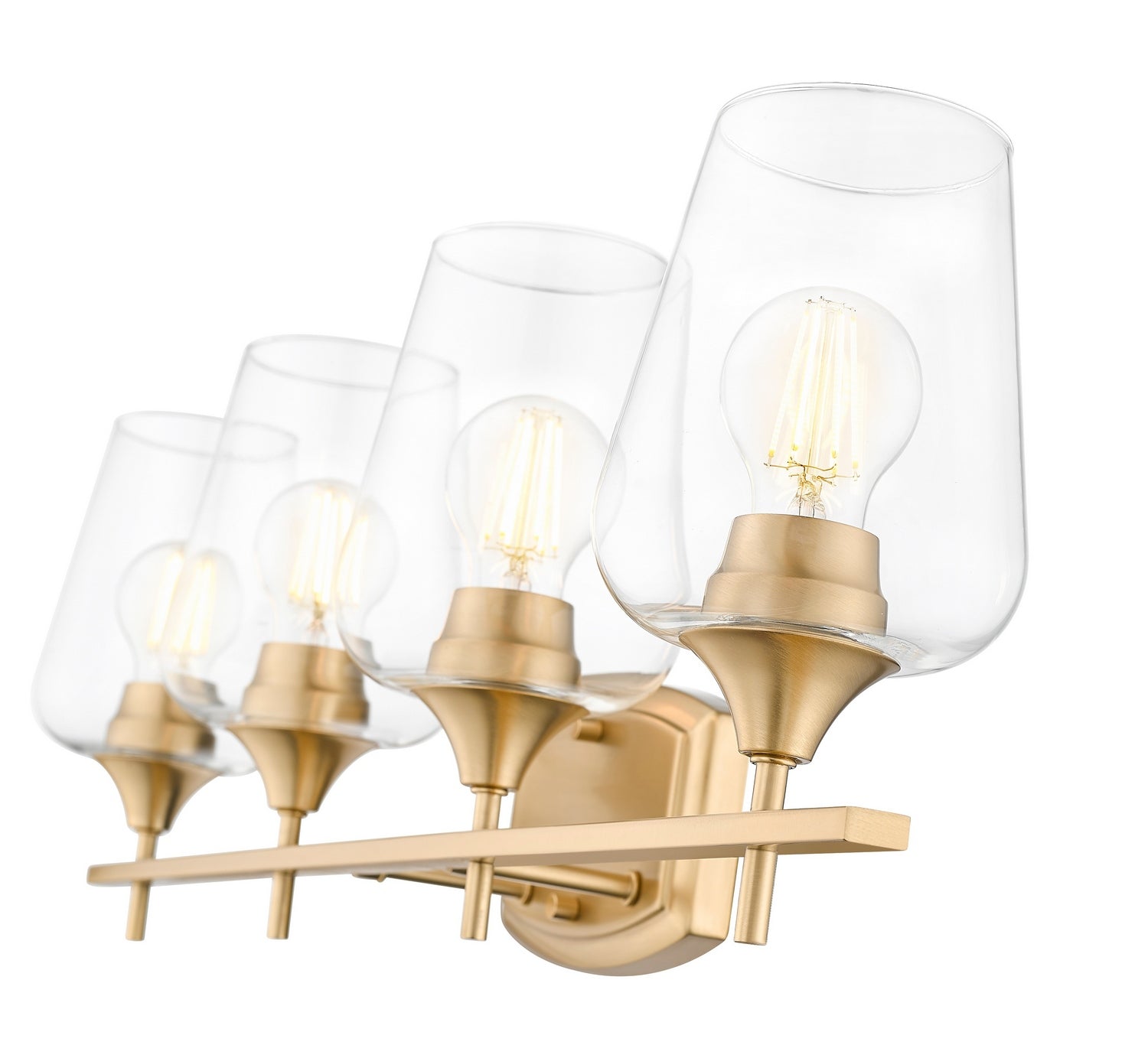Z-Lite - 473-4V-BBR - Four Light Vanity - Joliet - Burnished Brass
