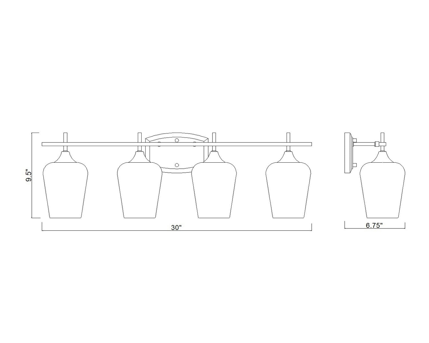 Z-Lite - 473-4V-BBR - Four Light Vanity - Joliet - Burnished Brass