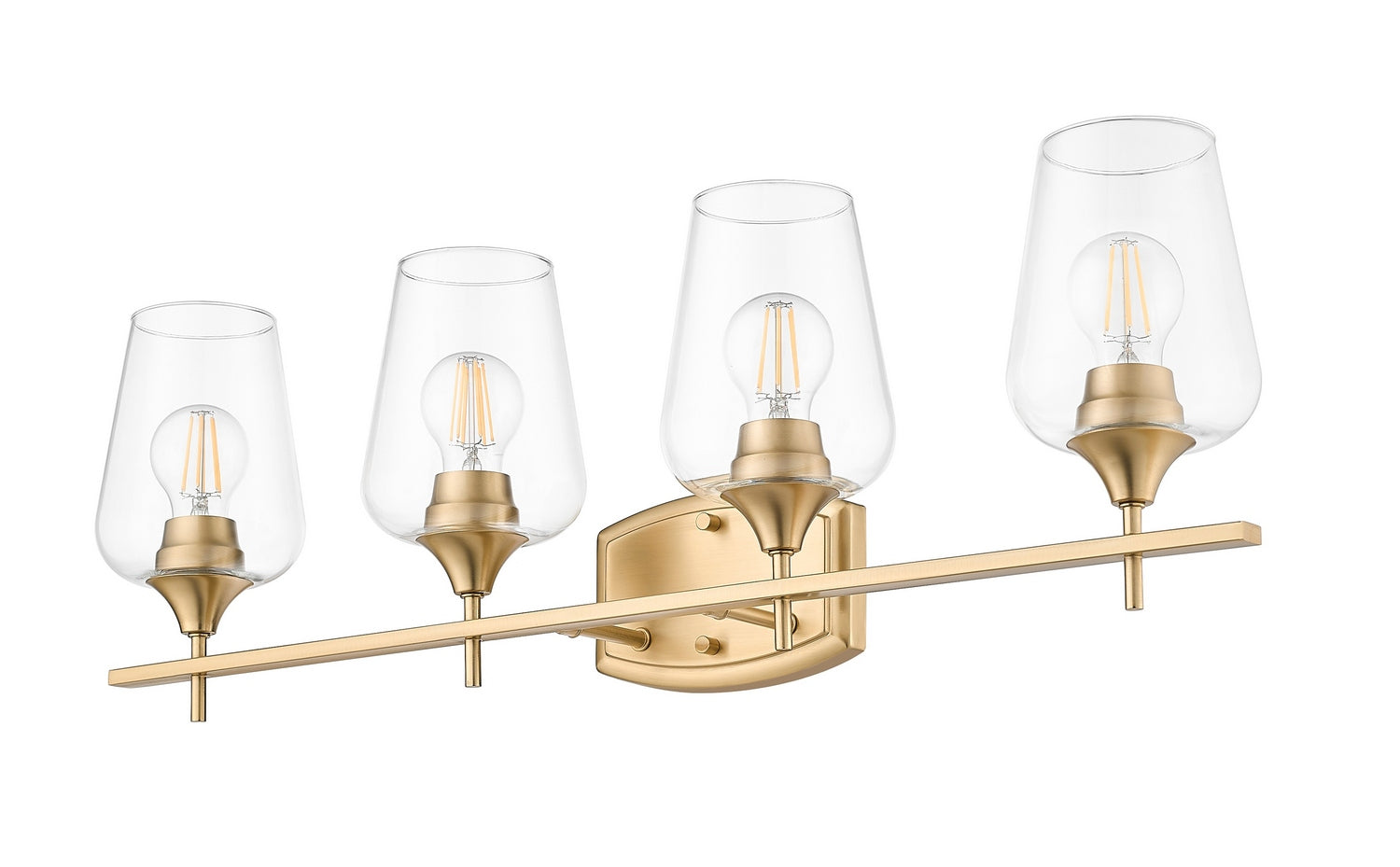 Z-Lite - 473-4V-BBR - Four Light Vanity - Joliet - Burnished Brass
