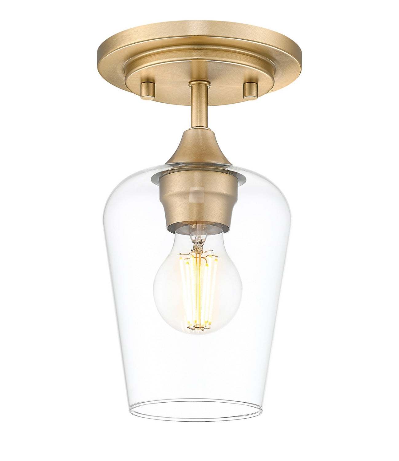 Z-Lite - 473F1-BBR - One Light Flush Mount - Joliet - Burnished Brass