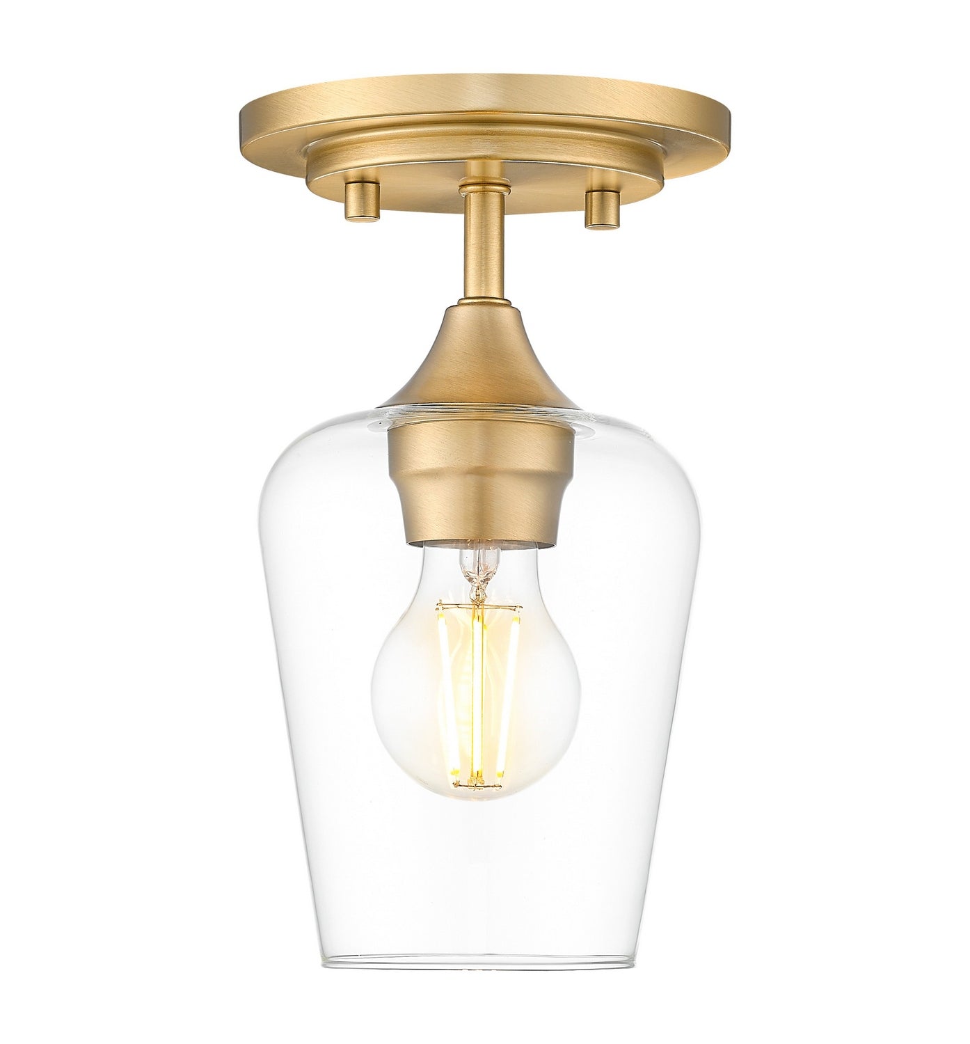 Z-Lite - 473F1-BBR - One Light Flush Mount - Joliet - Burnished Brass