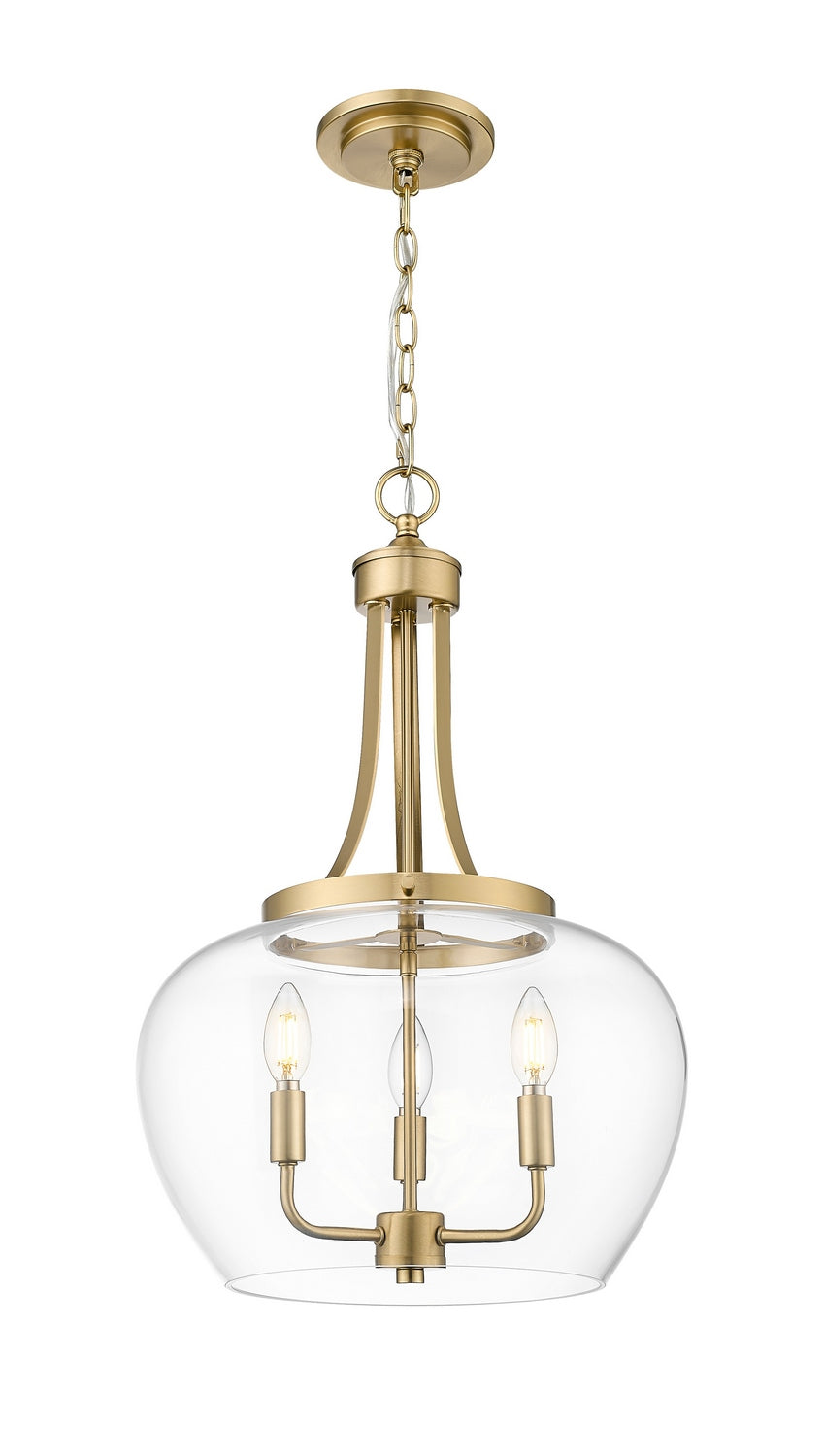 Z-Lite - 473P16-BBR - Three Light Pendant - Joliet - Burnished Brass