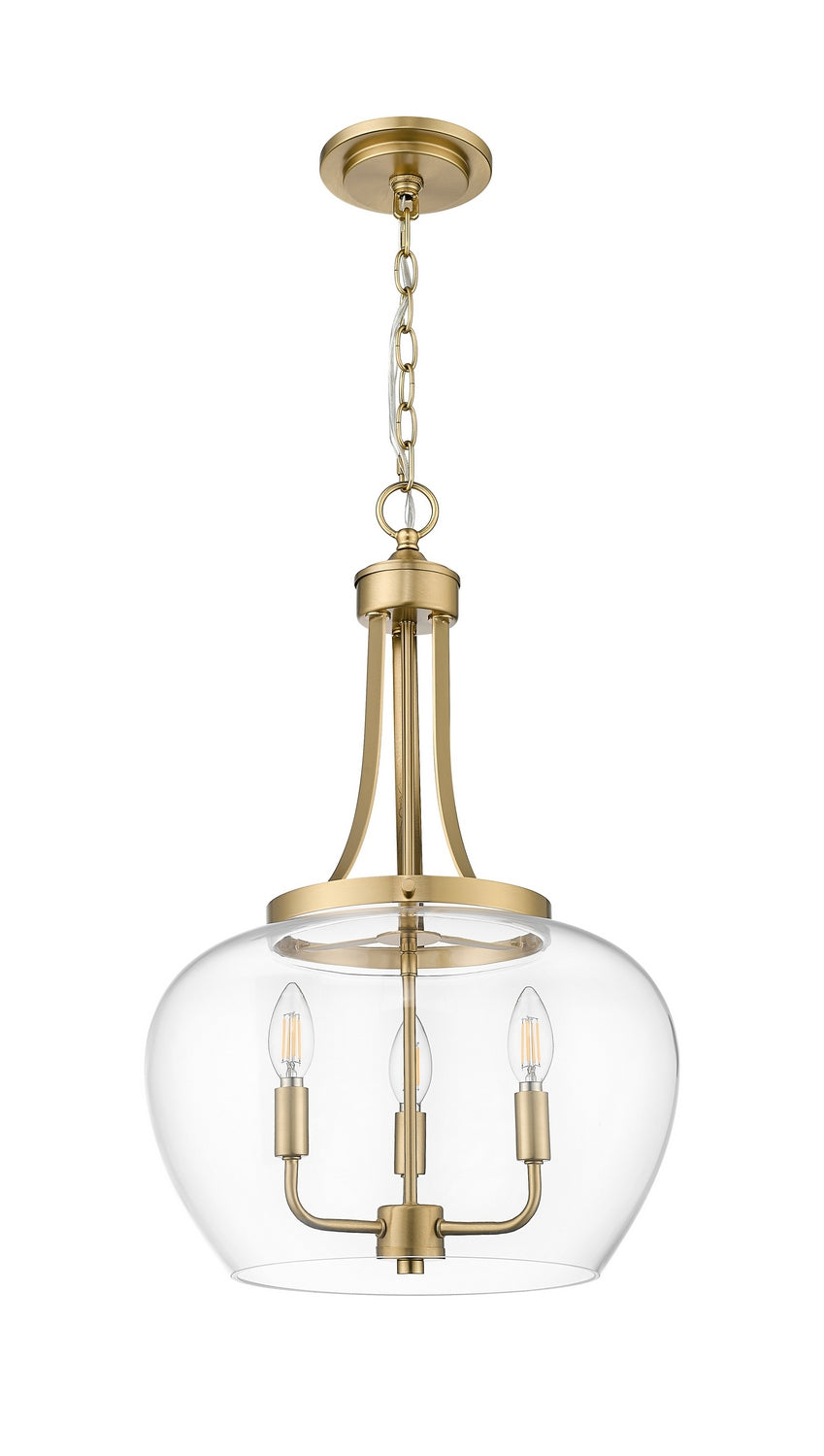 Z-Lite - 473P16-BBR - Three Light Pendant - Joliet - Burnished Brass