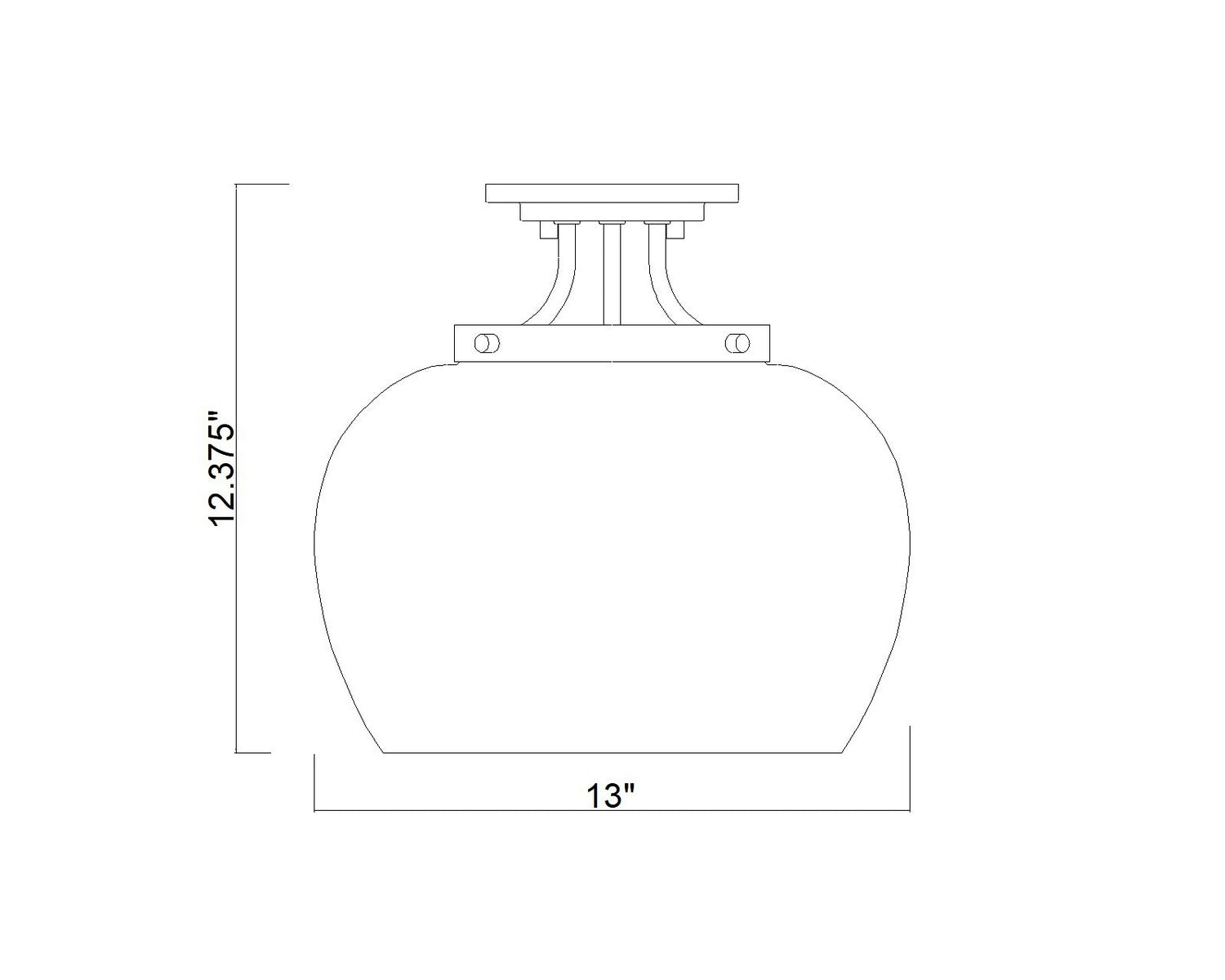 Z-Lite - 473SF13-BBR - One Light Semi Flush Mount - Joliet - Burnished Brass