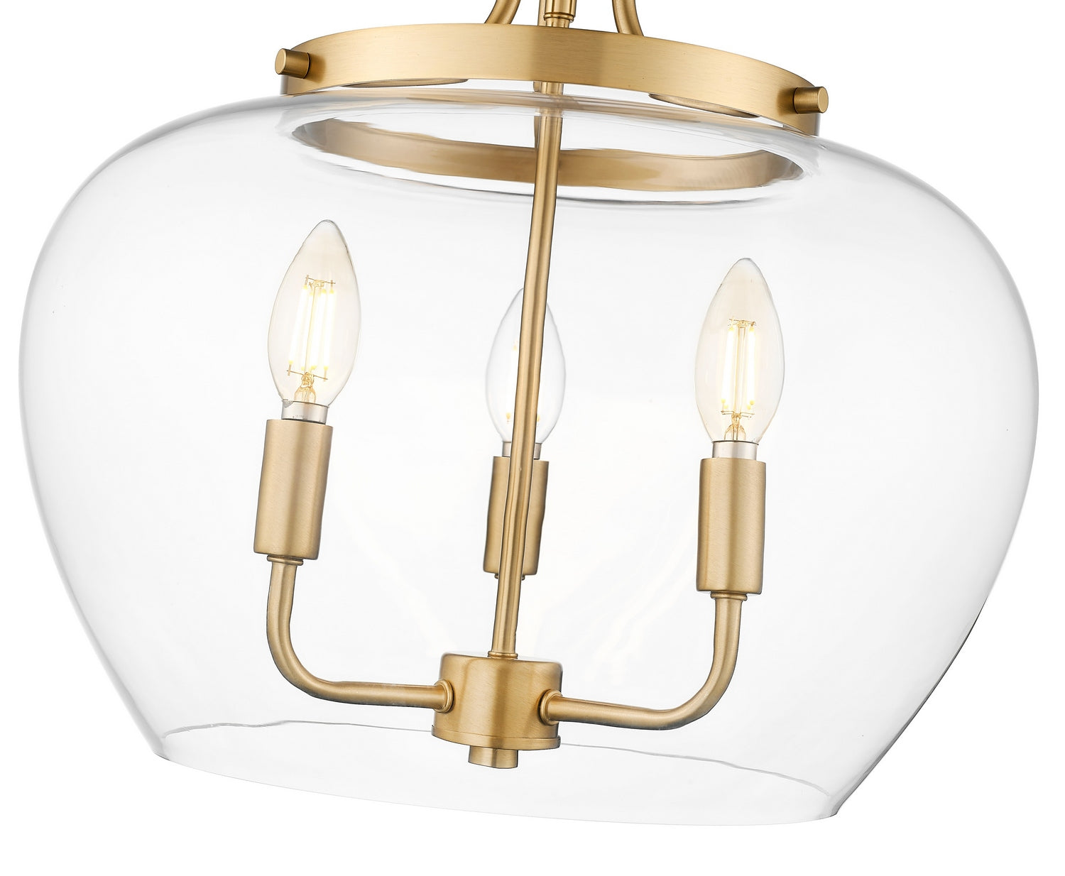 Z-Lite - 473SF-BBR - Three Light Semi Flush Mount - Joliet - Burnished Brass