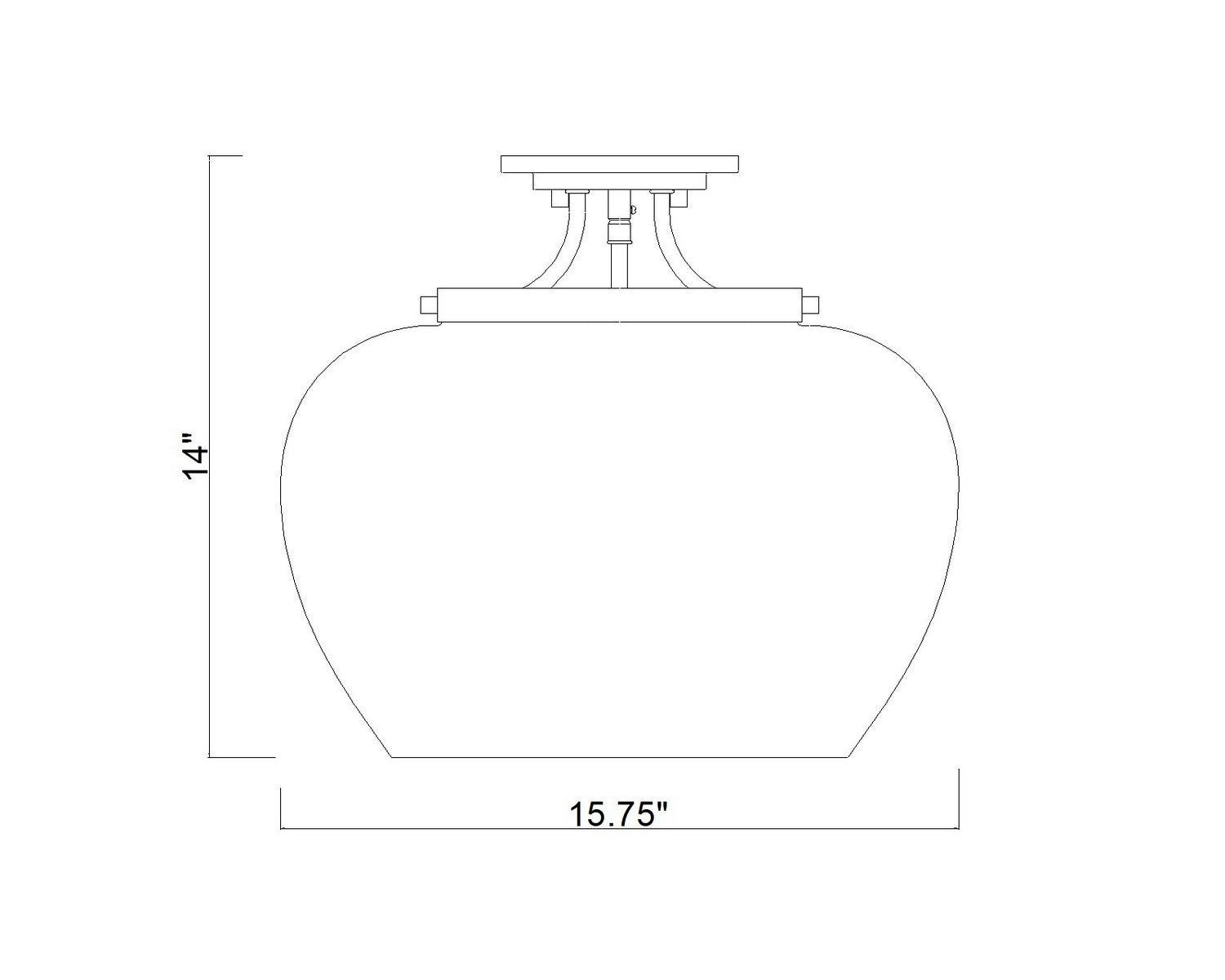 Z-Lite - 473SF-BBR - Three Light Semi Flush Mount - Joliet - Burnished Brass