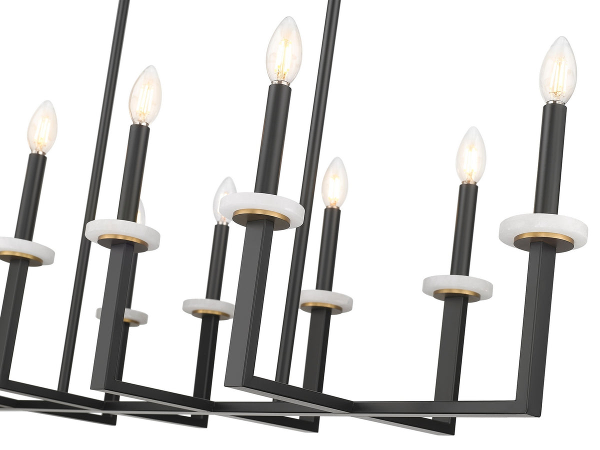 Z-Lite - 6100-10L-MB - Ten Light Linear Chandelier - Gaultier - Matte Black + Modern Gold