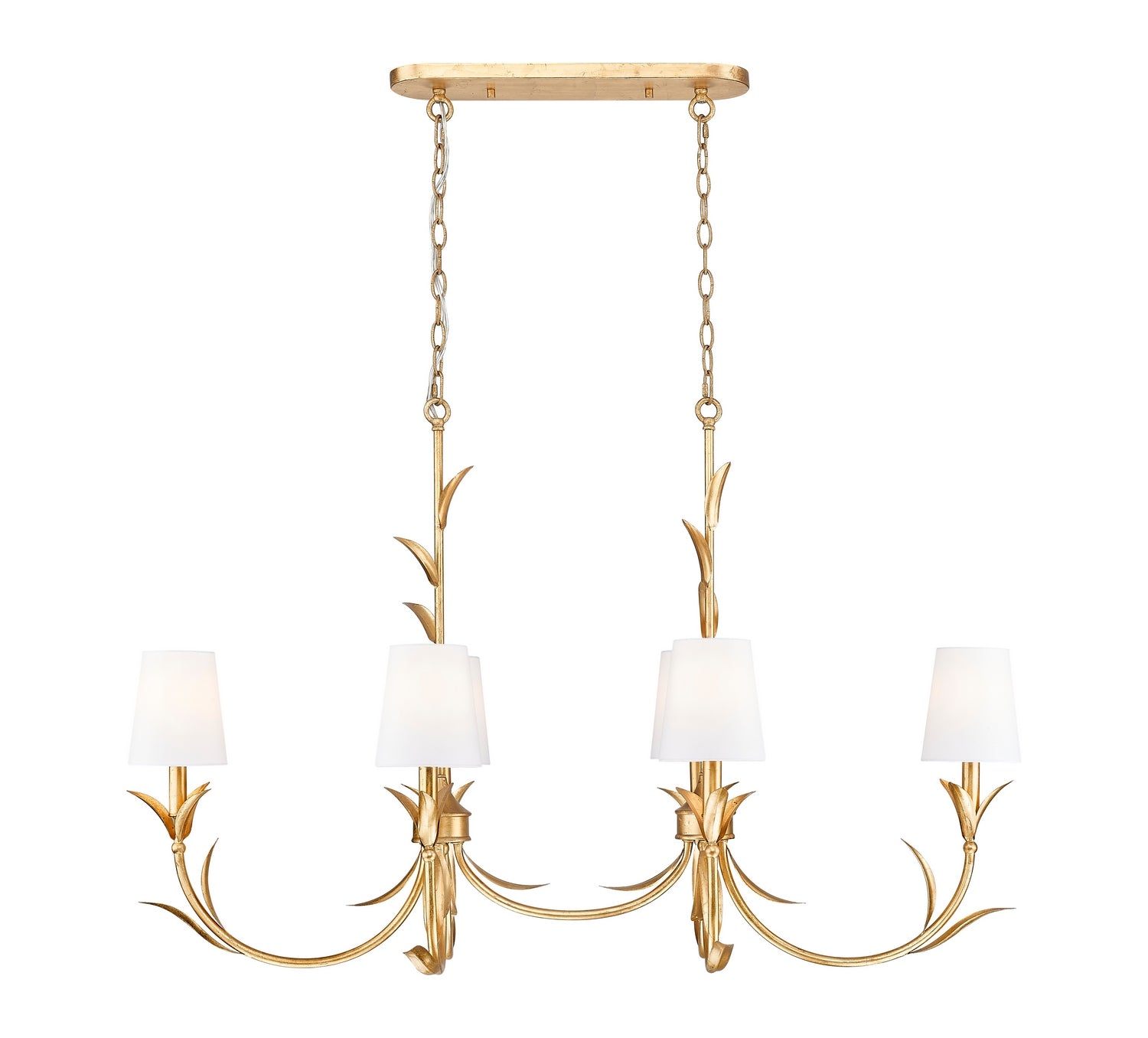 Z-Lite - 830-44L-GLF - Six Light Linear Chandelier - Aslin - Gold Leaf
