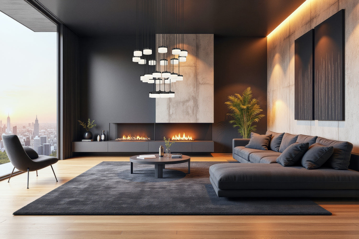 Z-Lite - 827P6-27R-MB-LED - LED Chandelier - Renaud - Matte Black