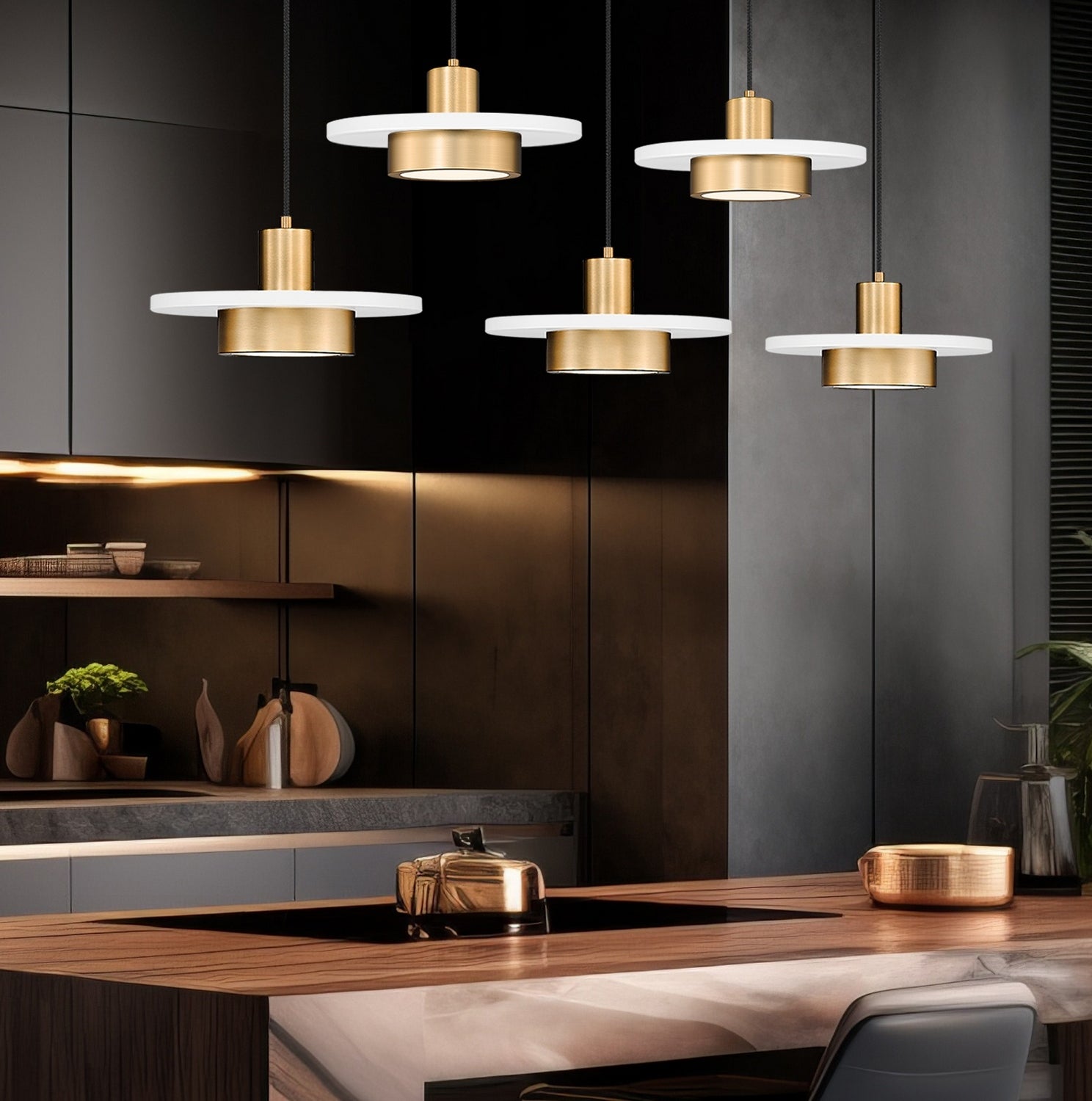 Z-Lite - 829P12-5L-MW-MGLD-LE - LED Linear Chandelier - Ludo - Matte White + Modern Gold