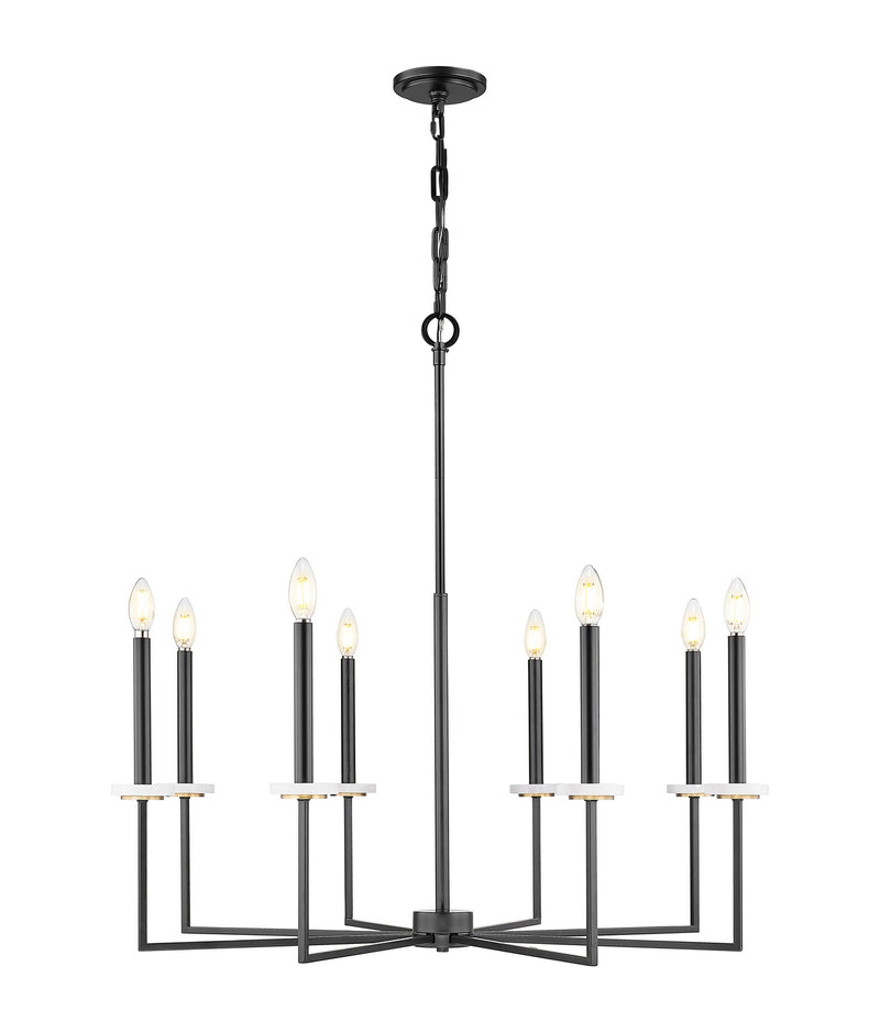 Z-Lite - 6100-8MB - Eight Light Chandelier - Gaultier - Matte Black + Modern Gold