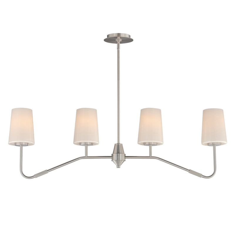 Maxim - 12697WTSN - Four Light Linear Chandelier - Durham - Satin Nickel