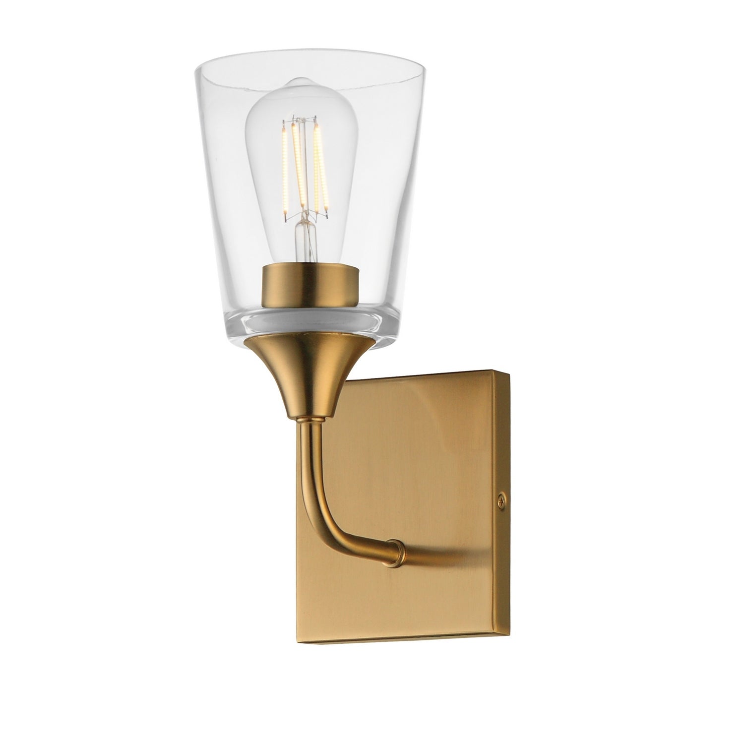 Maxim - 12881CLNAB - One Light Wall Sconce - Hudson - Natural Aged Brass