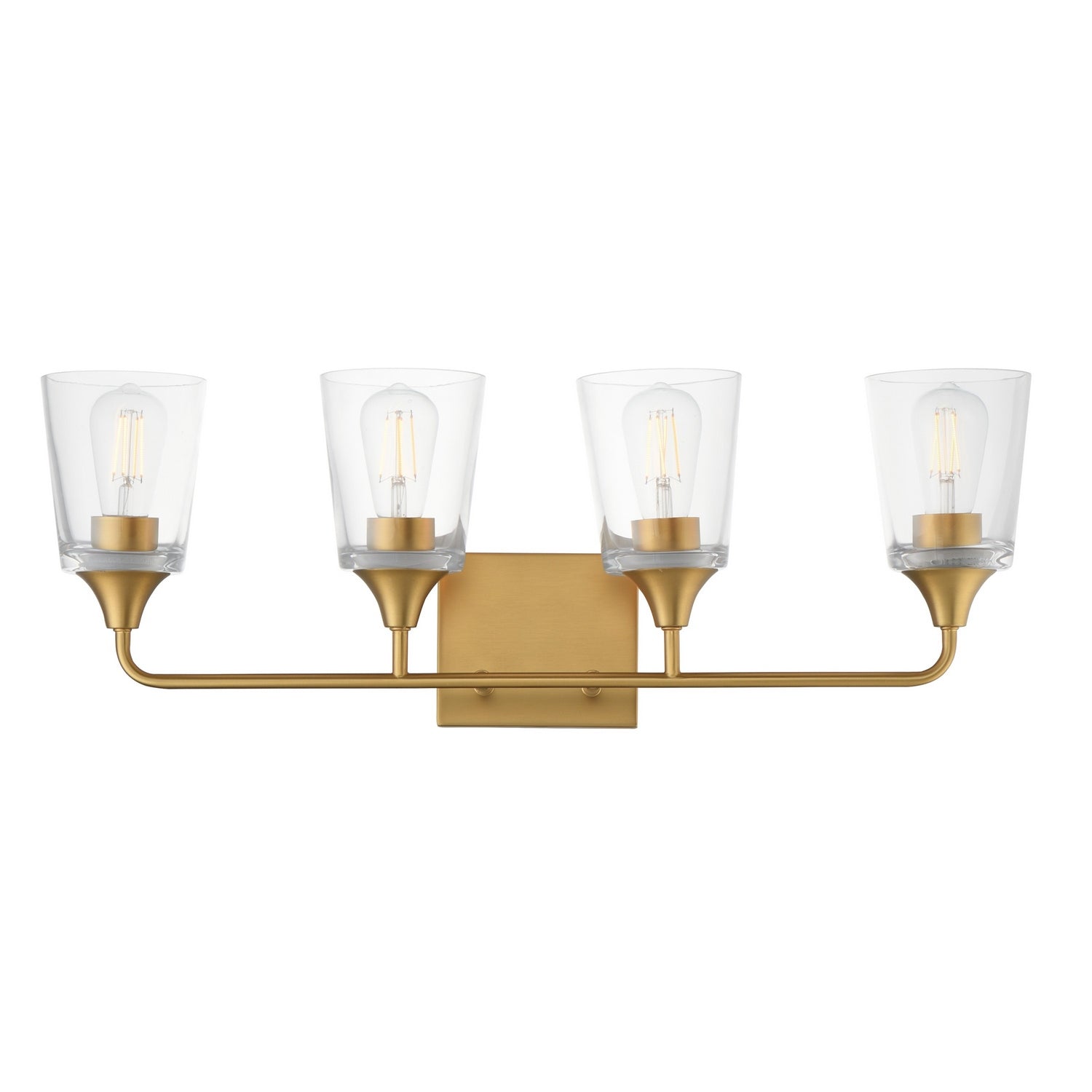 Maxim - 12884CLNAB - Four Light Bath Vanity - Hudson - Natural Aged Brass