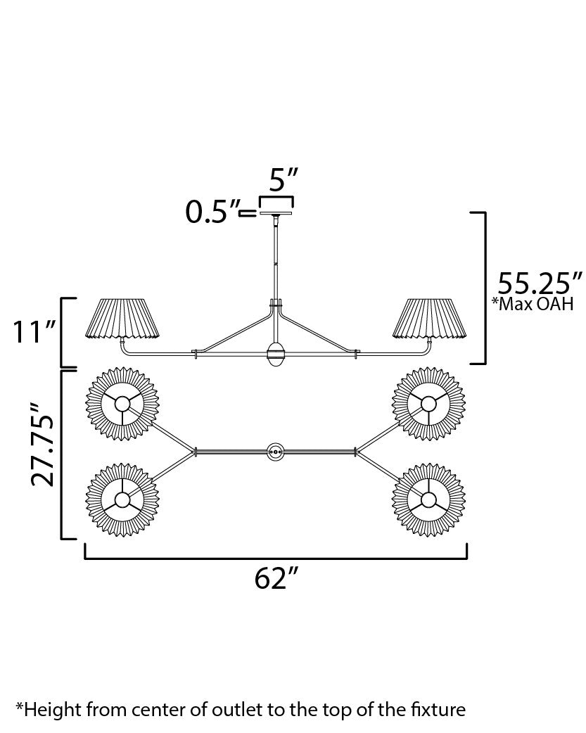 Maxim - 18414OFPN - Four Light Chandelier - Dunbridge - Polished Nickel