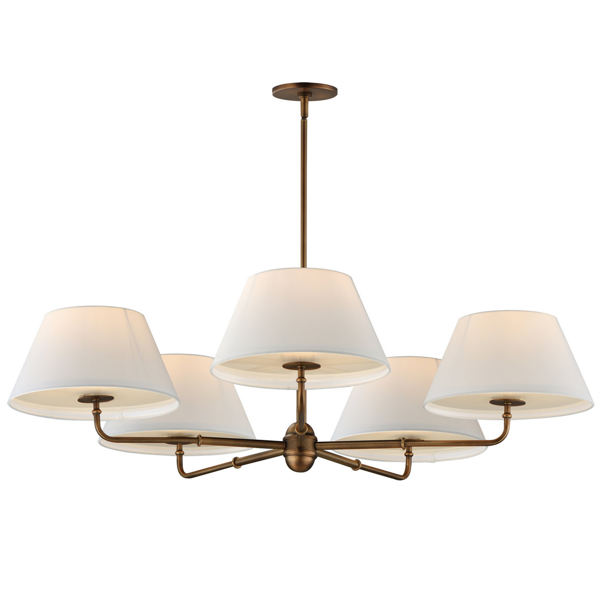 Maxim - 18415OFWBR - Five Light Chandelier - Dunbridge - Weathered Brass
