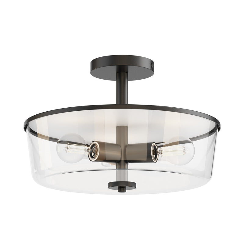 Maxim - 5695CLBK - Three Light Semi Flush/Pendant Convertible - Fuller - Black