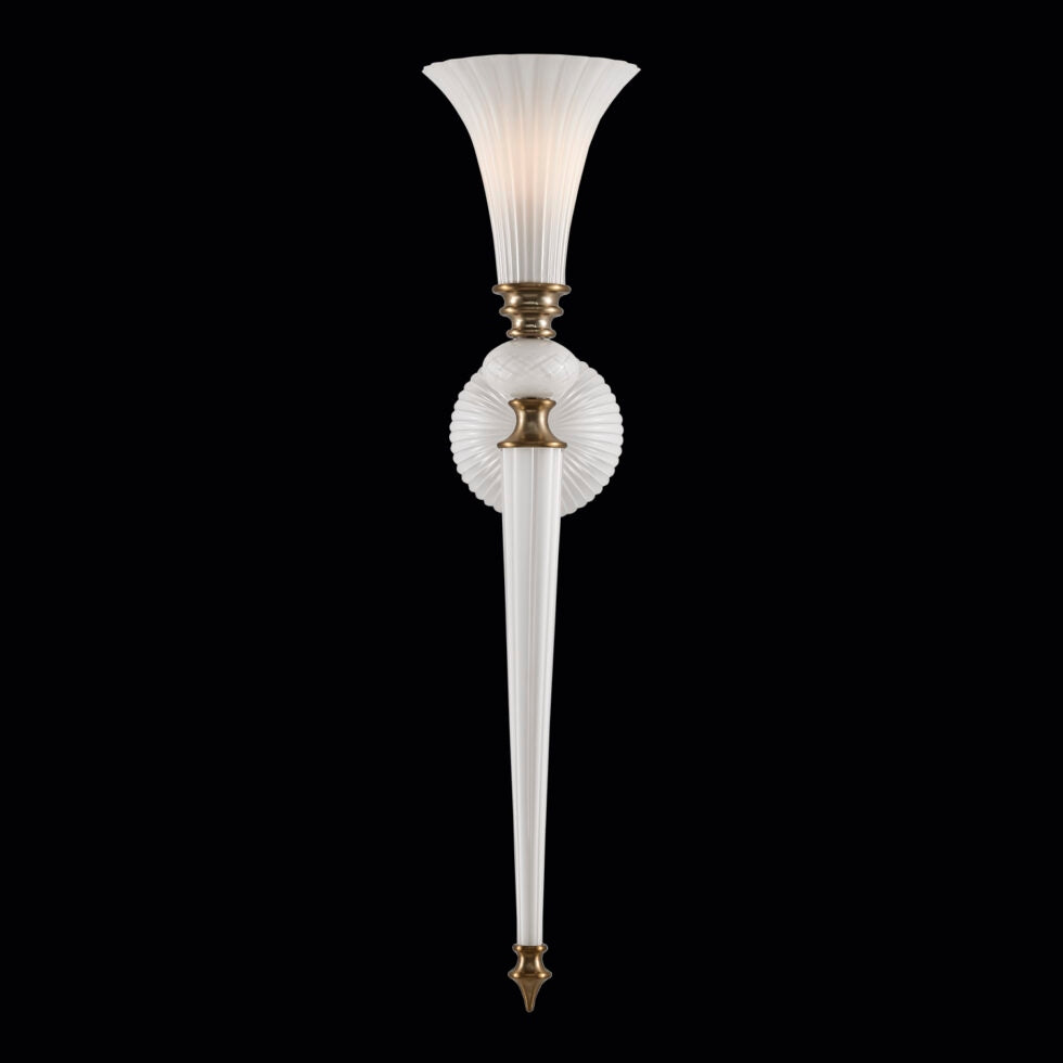 Allegri - 043621-044-WHITE - One Light Wall Sconce - Bianca - Winter Brass