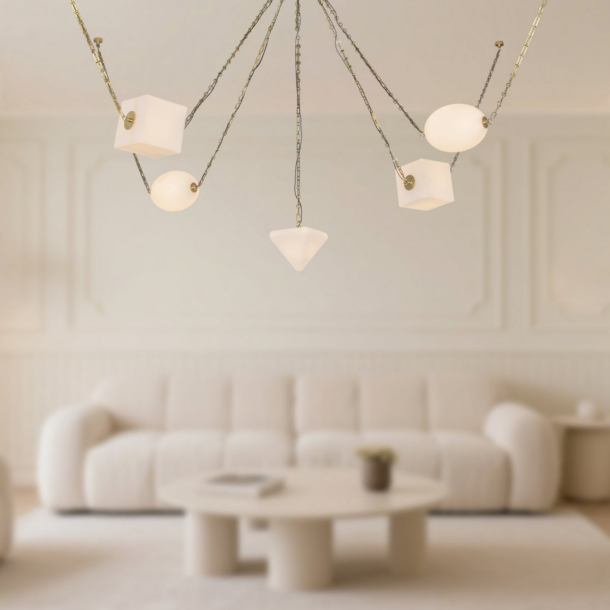 Alora - CH360105PTBOP - LED Chandelier - Mineral - Patina Brass/Opal Glass