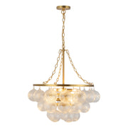 Alora - CH654624BGRC - Six Light Chandelier - Faye - Brushed Gold/Clear Ribbed Glass