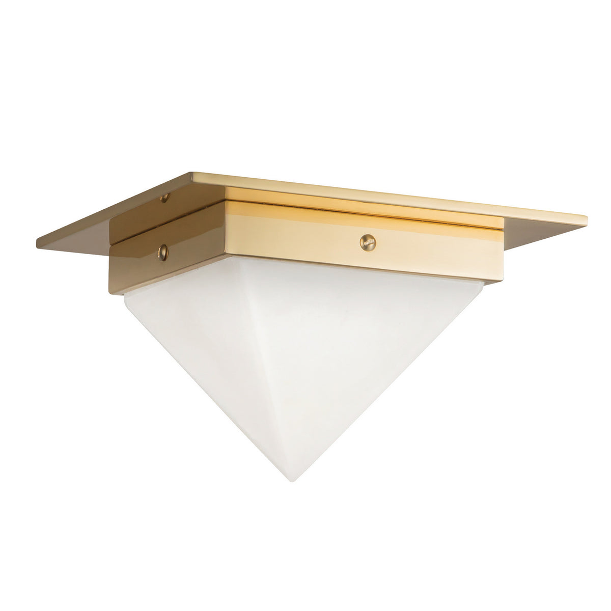 Alora - FM345084PTBAR - One Light Flush Mount - Mineral - Patina Brass/Alabaster