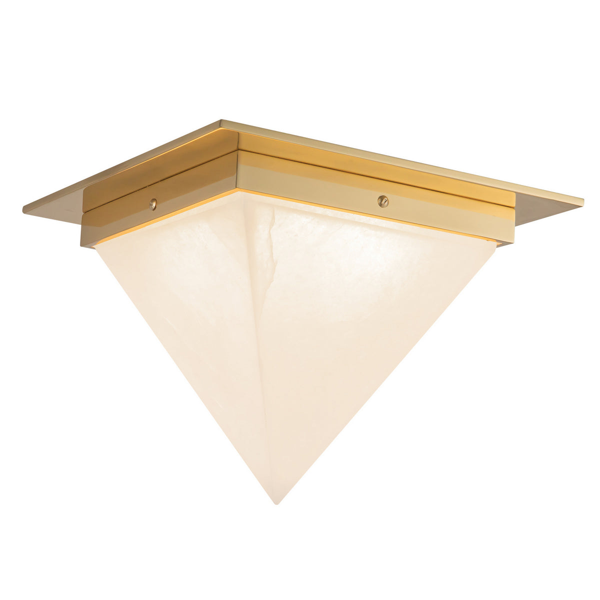 Alora - FM345119PTBAR - One Light Flush Mount - Mineral - Patina Brass/Alabaster