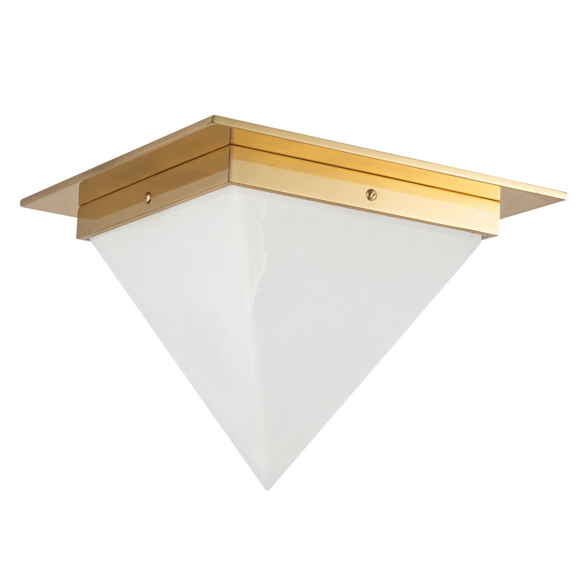 Alora - FM345119PTBAR - One Light Flush Mount - Mineral - Patina Brass/Alabaster