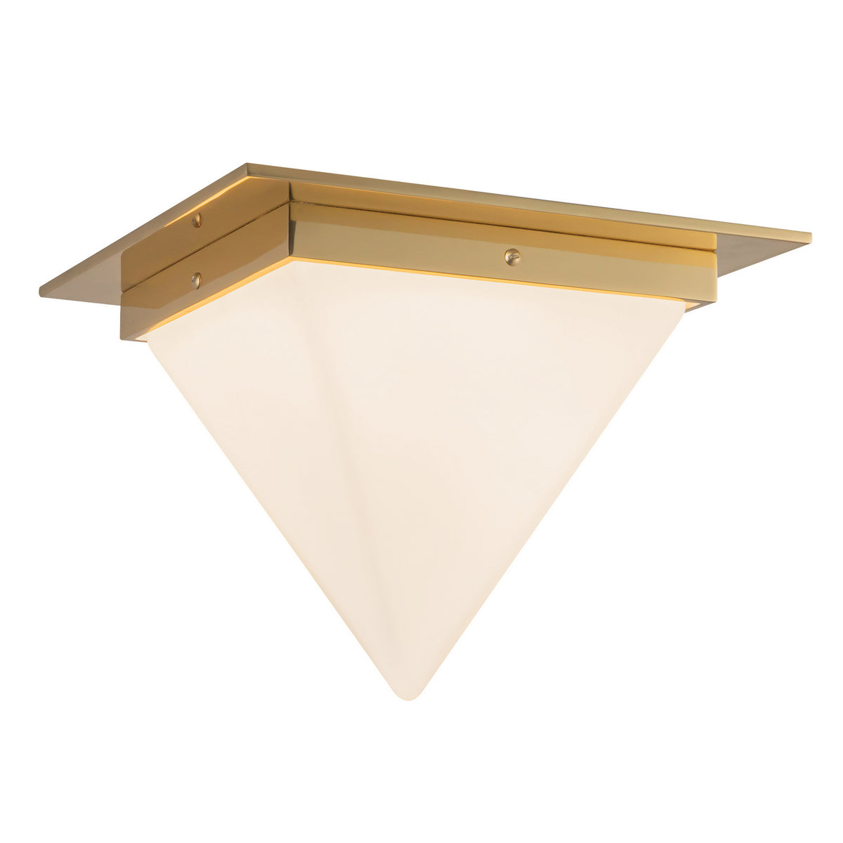Alora - FM345119PTBOP - One Light Flush Mount - Mineral - Patina Brass/Opal Glass