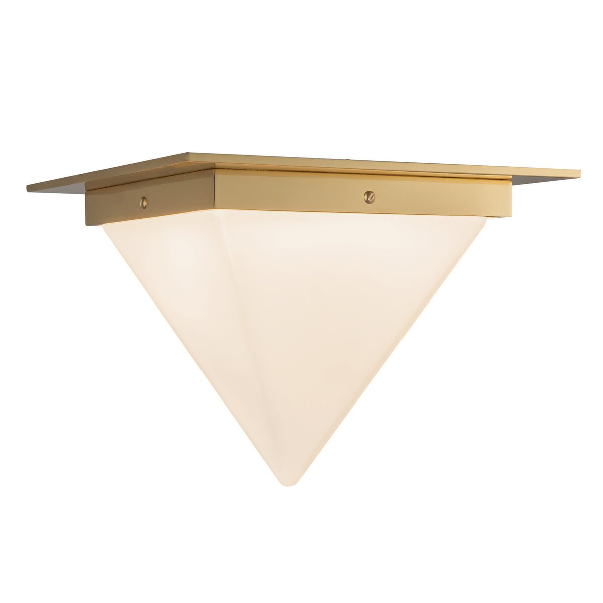 Alora - FM345119PTBOP - One Light Flush Mount - Mineral - Patina Brass/Opal Glass