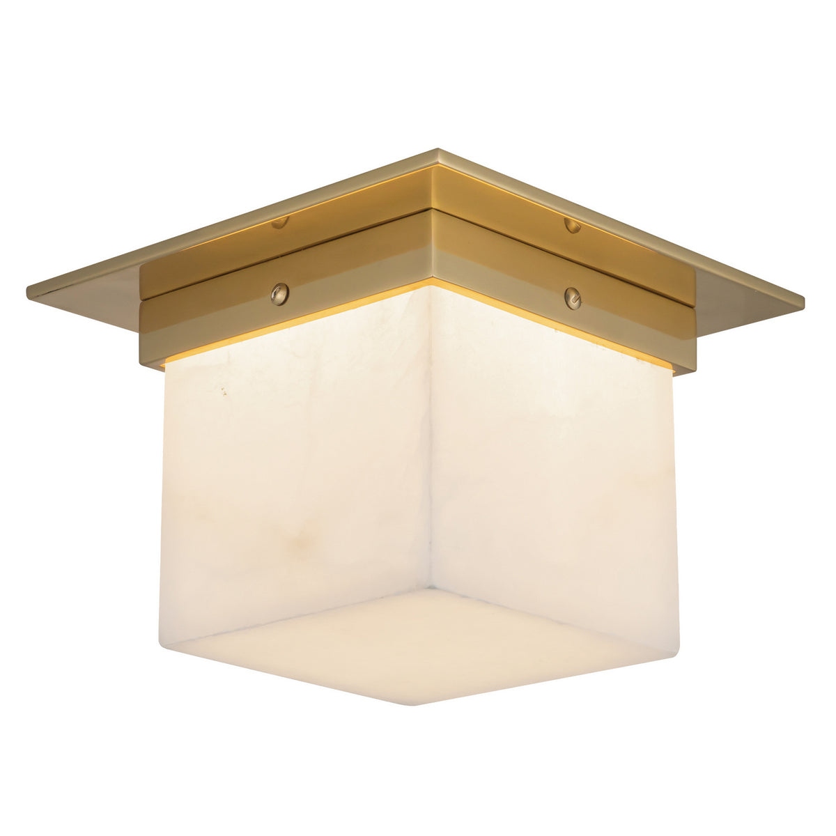Alora - FM356085PTBAR - One Light Flush Mount - Mineral - Patina Brass/Alabaster
