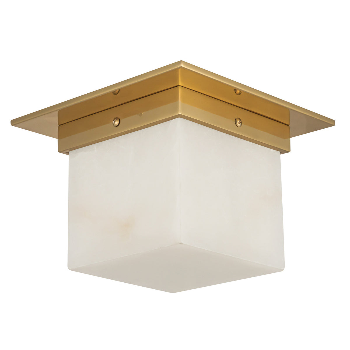 Alora - FM356085PTBAR - One Light Flush Mount - Mineral - Patina Brass/Alabaster