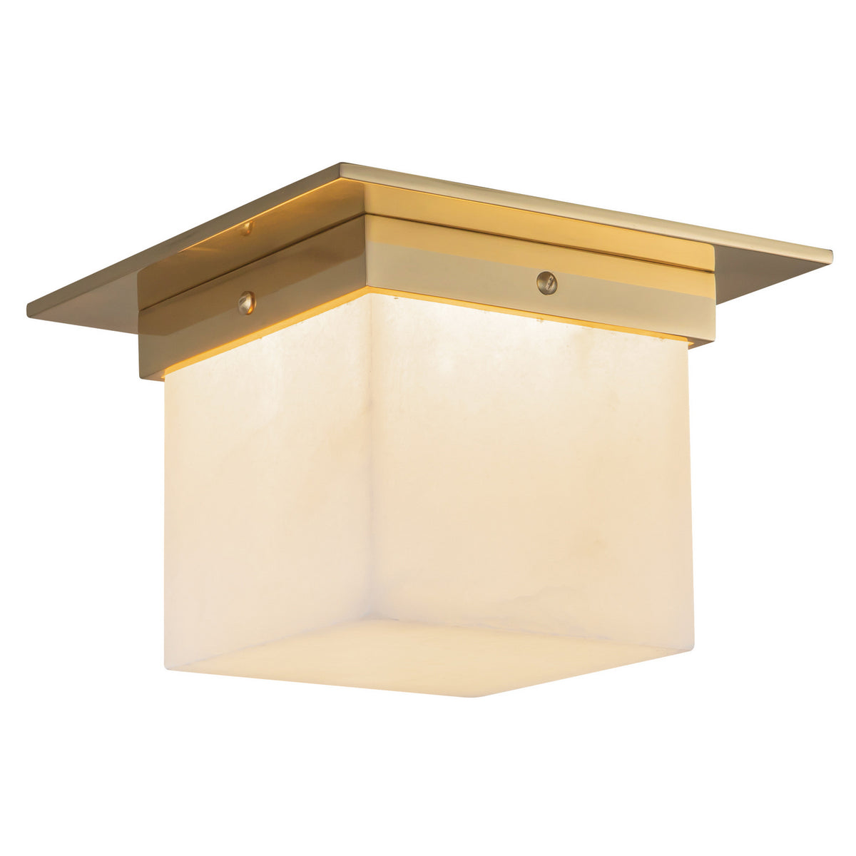 Alora - FM356085PTBAR - One Light Flush Mount - Mineral - Patina Brass/Alabaster