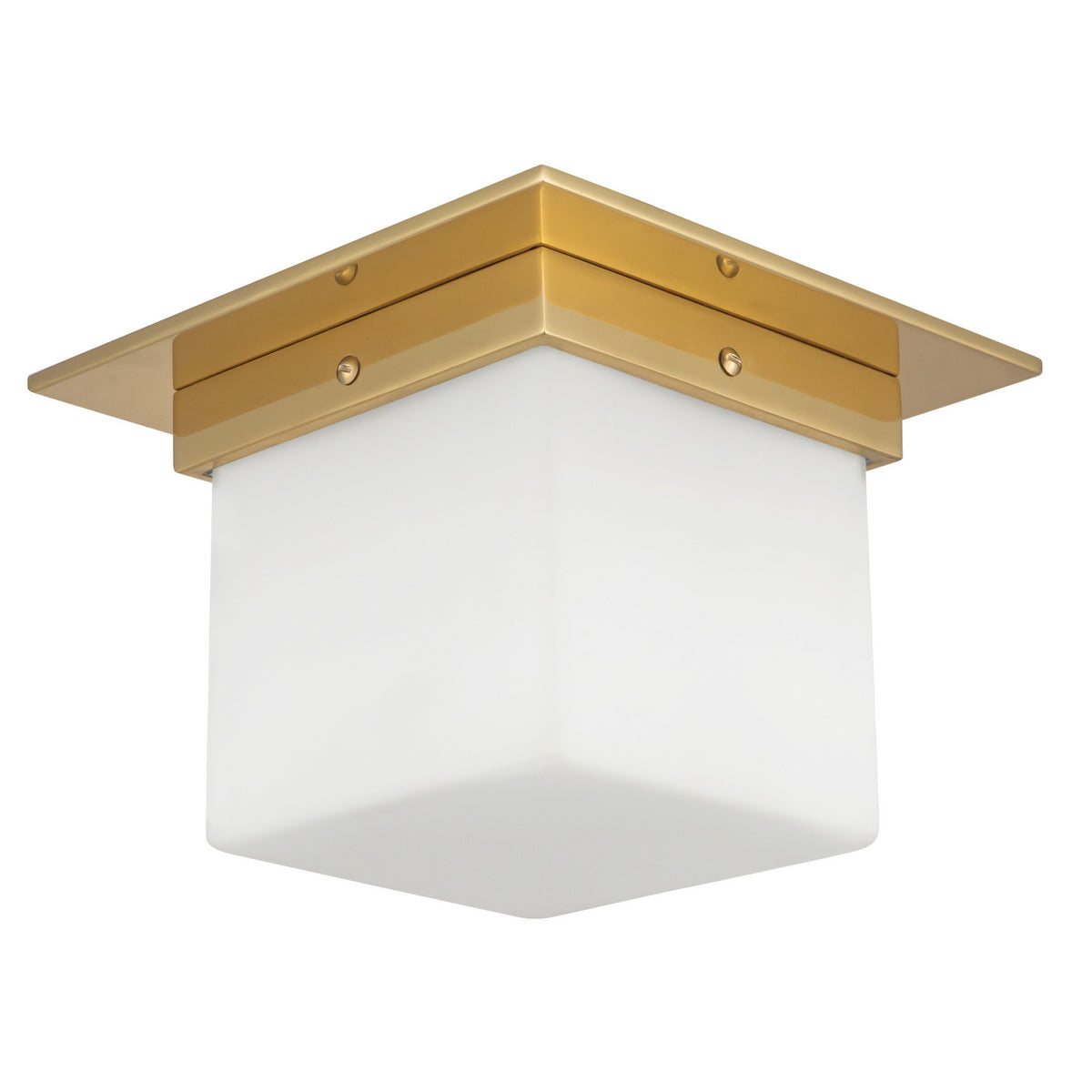 Alora - FM356085PTBOP - One Light Flush Mount - Mineral - Patina Brass/Opal Glass