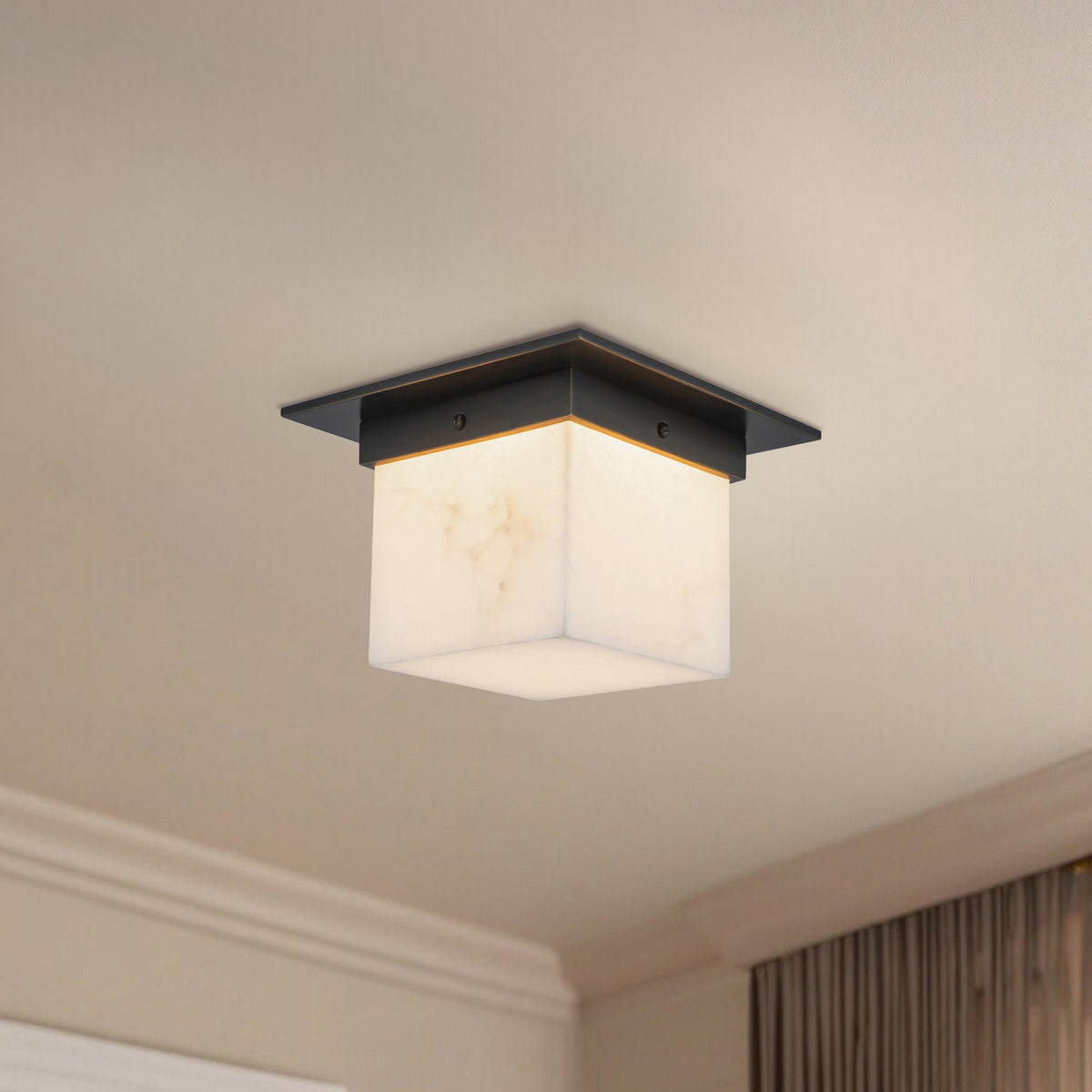 Alora - FM356085UBAR - One Light Flush Mount - Mineral - Urban Bronze/Alabaster