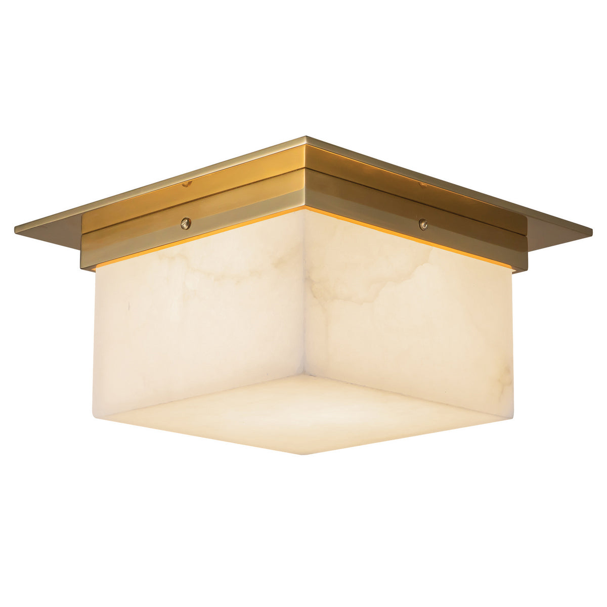 Alora - FM356115PTBAR - Two Light Flush Mount - Mineral - Patina Brass/Alabaster
