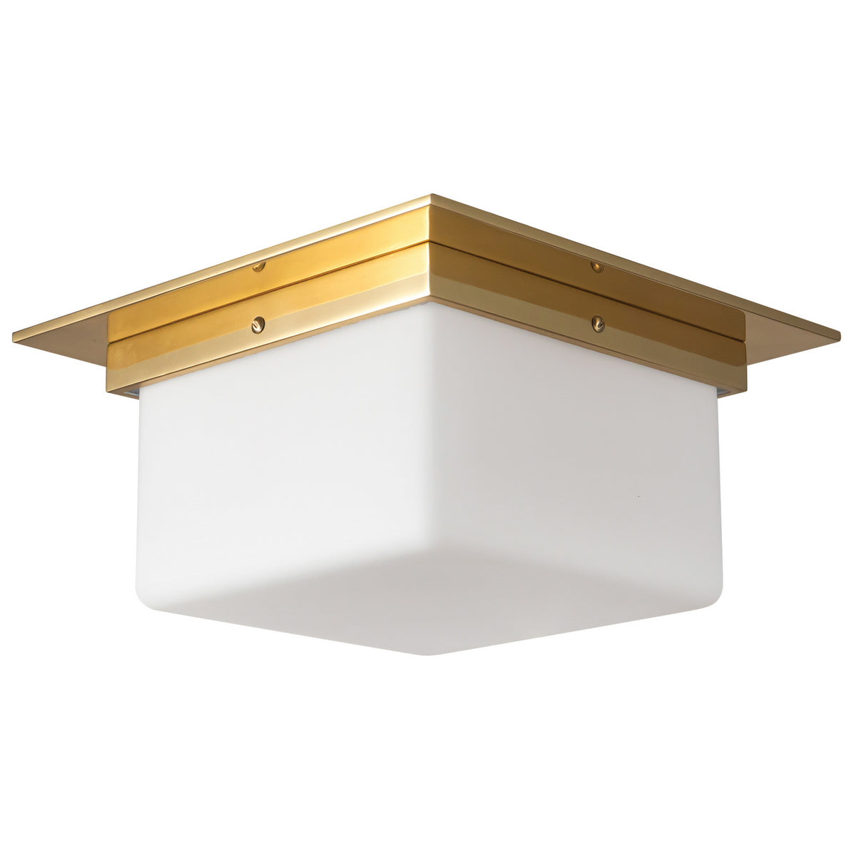 Alora - FM356115PTBOP - Two Light Flush Mount - Mineral - Patina Brass/Opal Glass