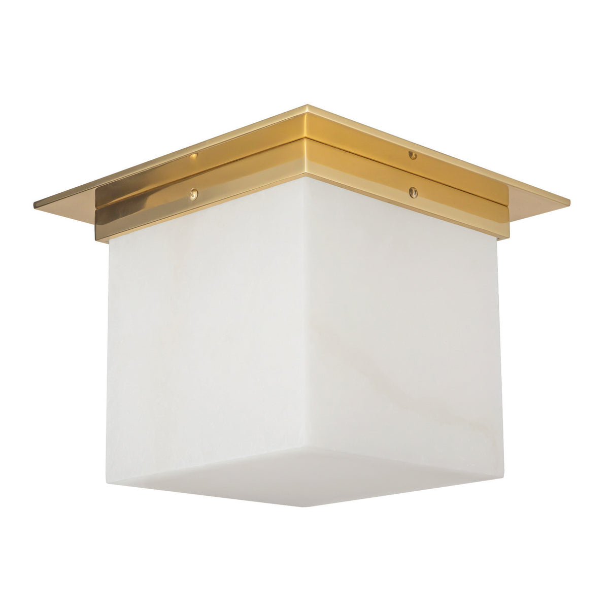 Alora - FM356118PTBAR - One Light Flush Mount - Mineral - Patina Brass/Alabaster