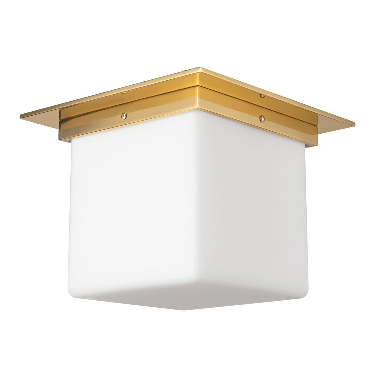 Alora - FM356118PTBOP - One Light Flush Mount - Mineral - Patina Brass/Opal Glass