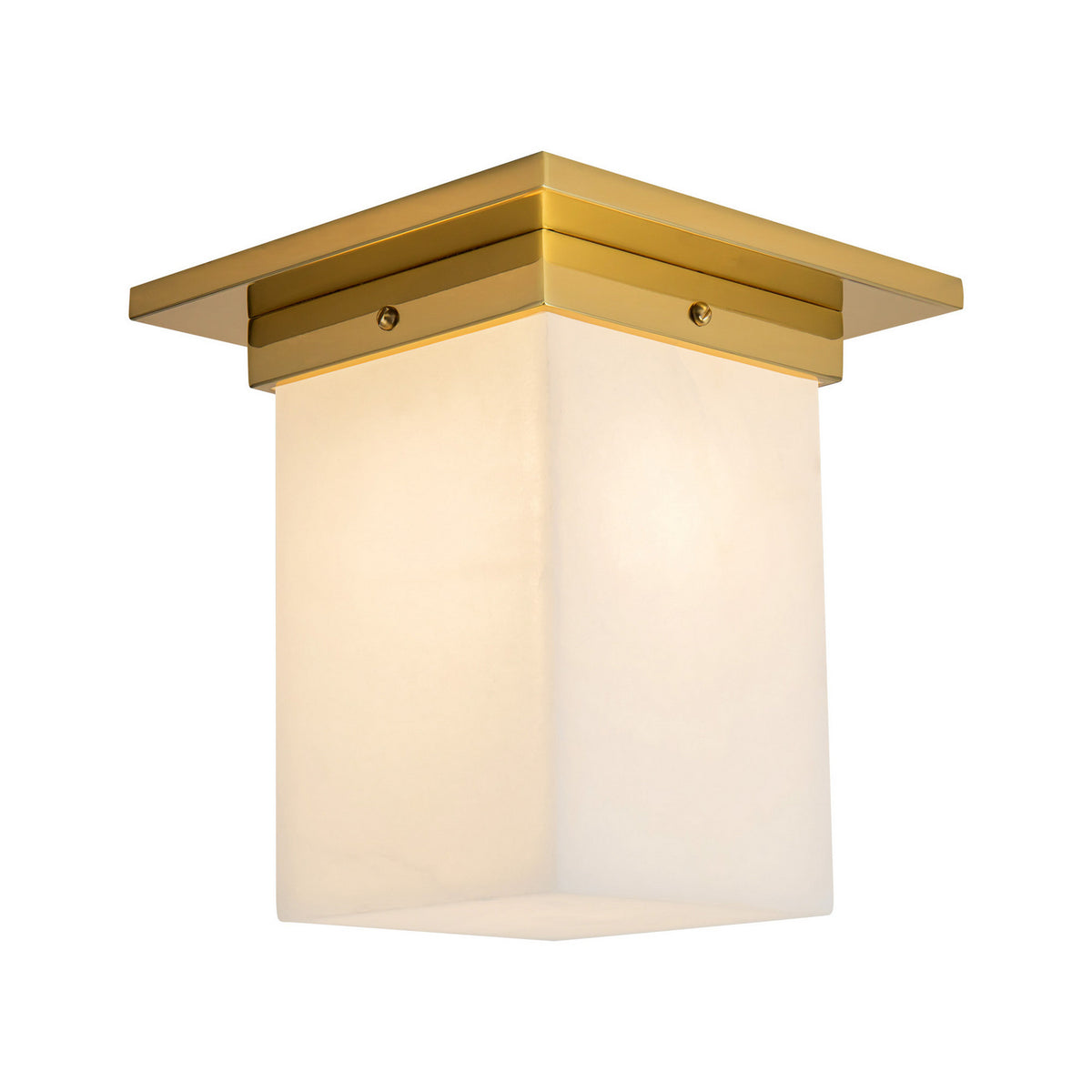 Alora - FM356808PTBAR - One Light Flush Mount - Mineral - Patina Brass/Alabaster