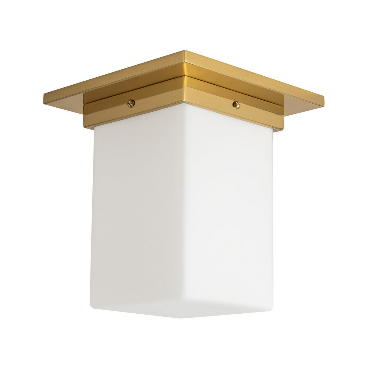 Alora - FM356808PTBOP - One Light Flush Mount - Mineral - Patina Brass/Opal Glass