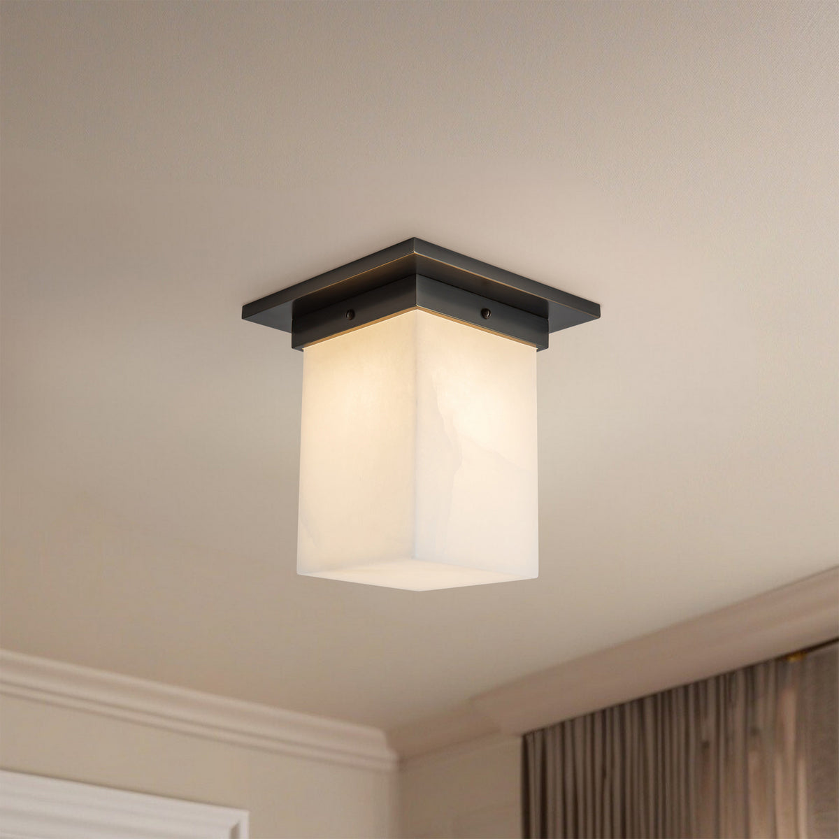 Alora - FM356808UBAR - One Light Flush Mount - Mineral - Urban Bronze/Alabaster