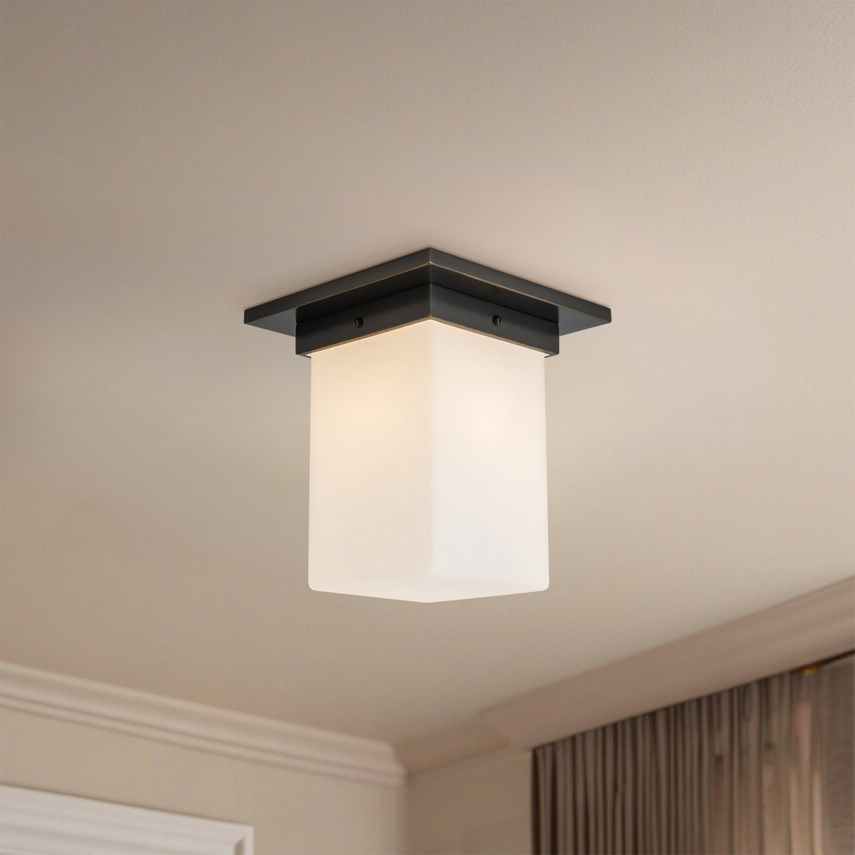 Alora - FM356808UBOP - One Light Flush Mount - Mineral - Urban Bronze/Matte Opal Glass