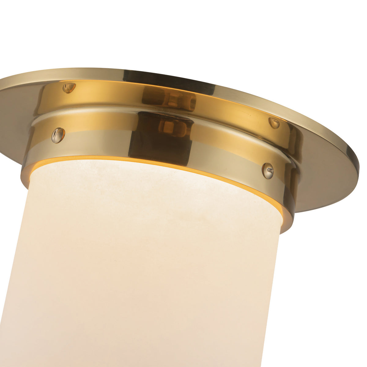 Alora - FM360085PTBAR - One Light Flush Mount - Mineral - Patina Brass/Alabaster