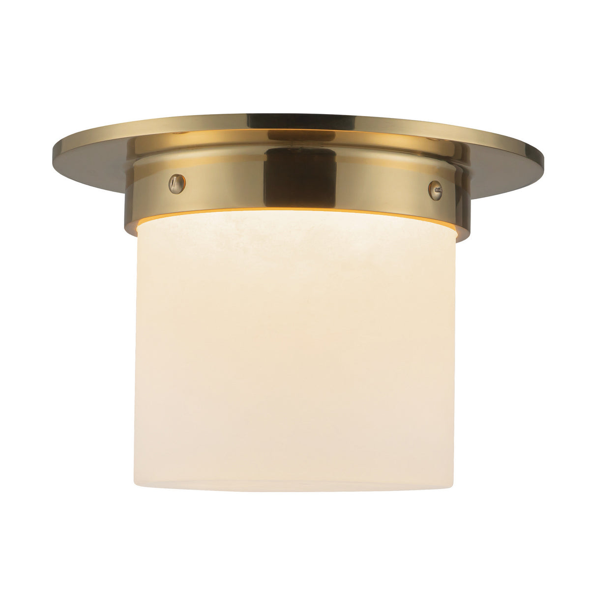 Alora - FM360085PTBAR - One Light Flush Mount - Mineral - Patina Brass/Alabaster