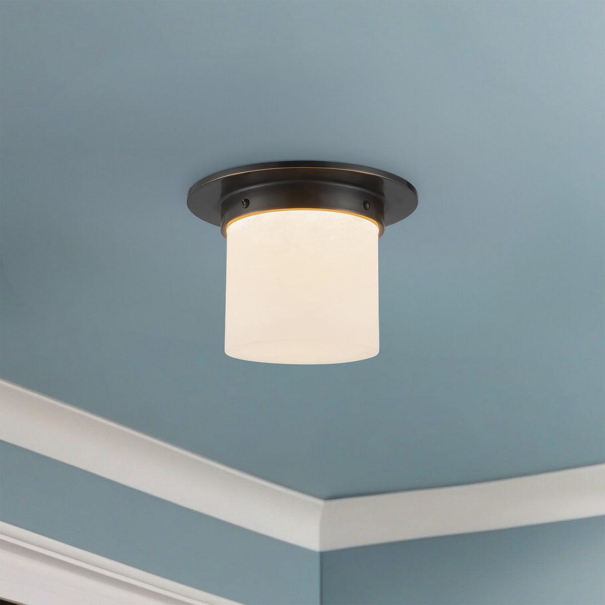 Alora - FM360085UBAR - One Light Flush Mount - Mineral - Urban Bronze/Alabaster