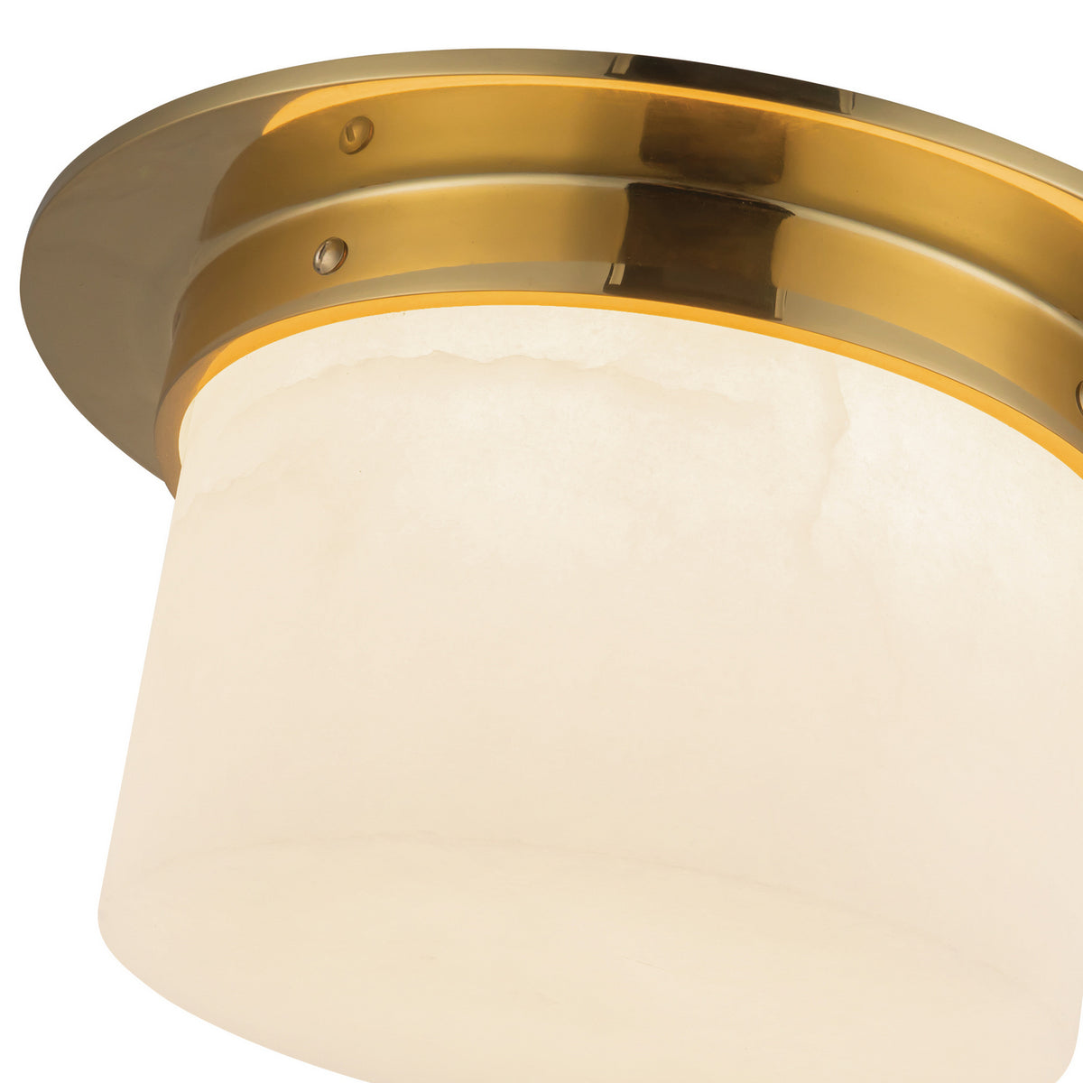 Alora - FM360115PTBAR - Two Light Flush Mount - Mineral - Patina Brass/Alabaster