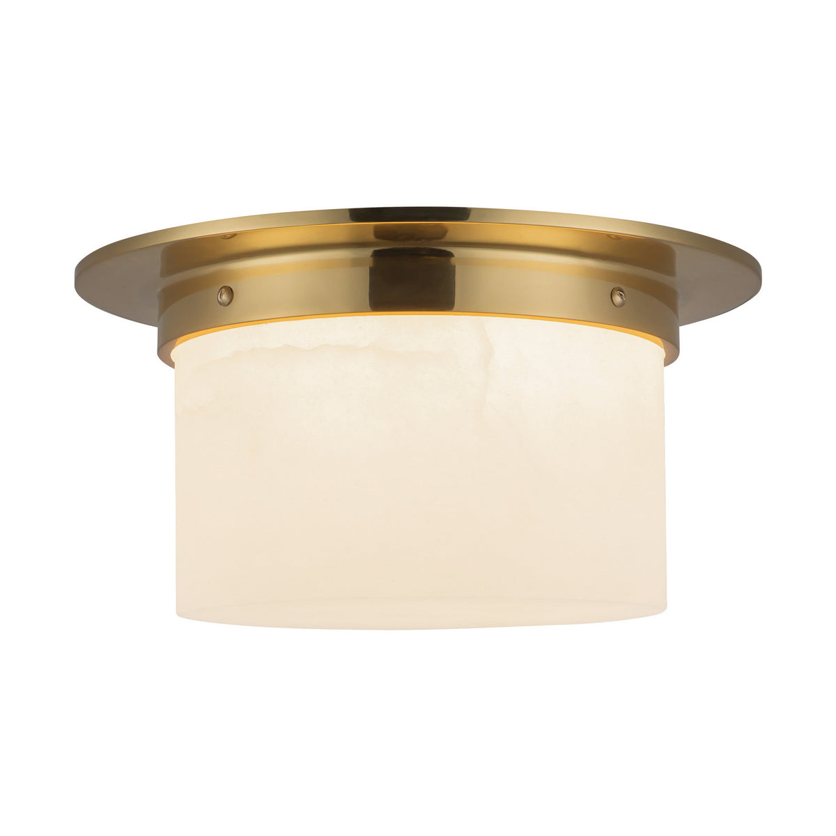 Alora - FM360115PTBAR - Two Light Flush Mount - Mineral - Patina Brass/Alabaster