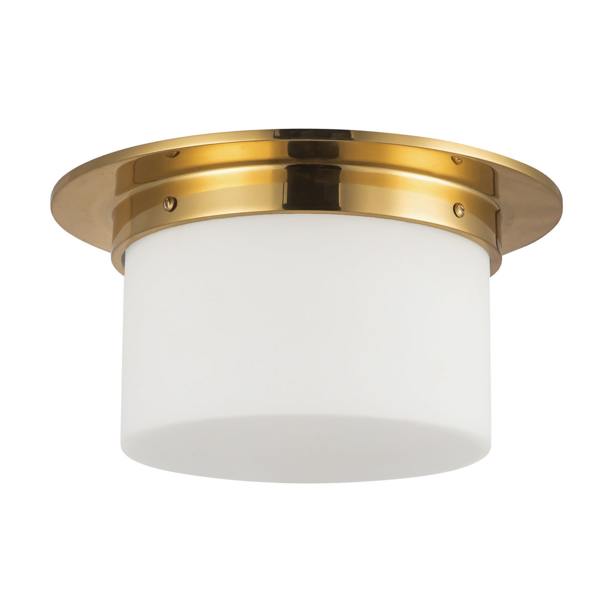 Alora - FM360115PTBOP - Two Light Flush Mount - Mineral - Patina Brass/Opal Glass