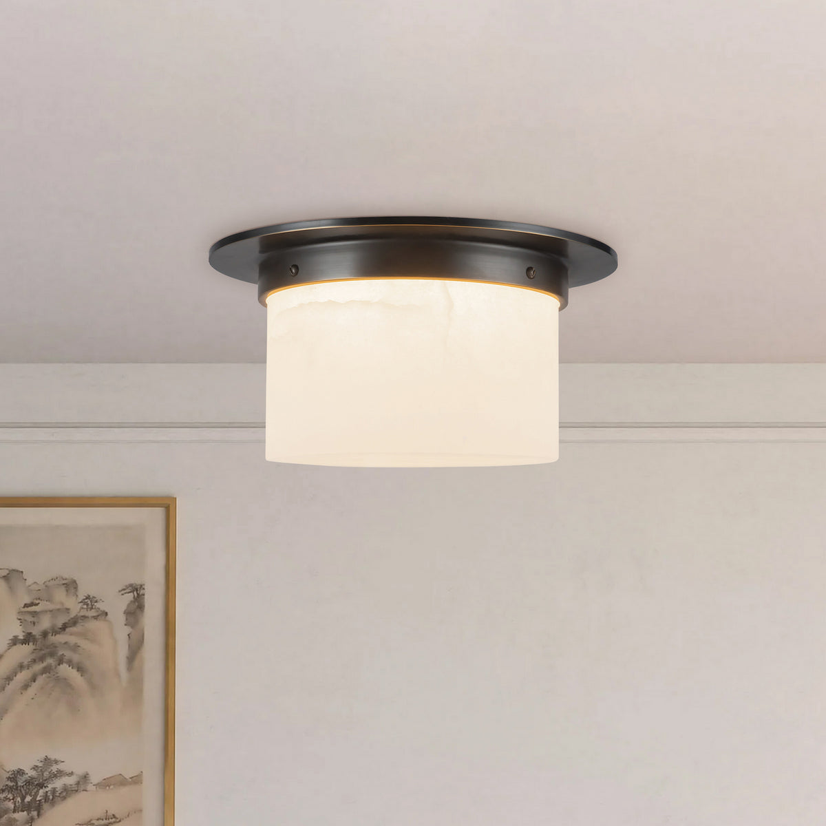 Alora - FM360115UBAR - Two Light Flush Mount - Mineral - Urban Bronze/Alabaster